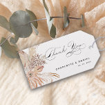 Etiquetas Para Regalos Guión moderno de caligrafía caprichosa de Boho<br><div class="desc">Un elegante y moderno diseño floral de boho con un fantástico y moderno guión de caligrafía de Gracias hace la invitación boda ideal para la familia y los amigos. Fácilmente personalizar con sus datos personales de su elección. Vea las invitaciones de boda All In One coincidentes con tarjetas RSVP, en...</div>