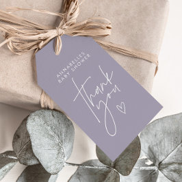 Etiquetas Para Regalos Guión para la ducha de bebé lilac moderno púrpura 