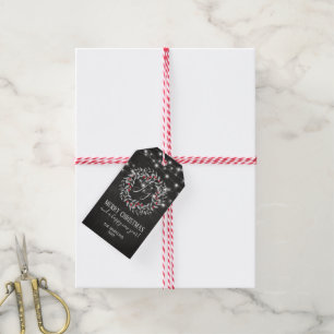 Etiquetas Para Regalos Guirnalda rústica de las Felices Navidad de la