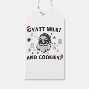 Etiquetas Para Regalos Gyatt Milk and Cookies Funny Santa Gen Alpha