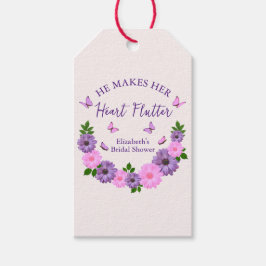 Etiquetas Para Regalos Hace que su corazón flaute mariposa ducha de novia