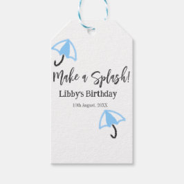 Etiquetas Para Regalos Hacer de la piscina de verano un chisporroteo azul