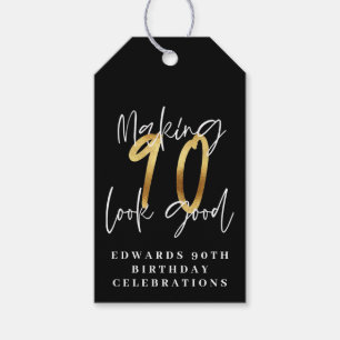 Etiquetas Para Regalos Hacer que 90 parezca un buen cumpleaños de oro gra