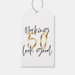 Etiquetas Para Regalos Haciendo la mirada 50 buen cumpleaños del oro