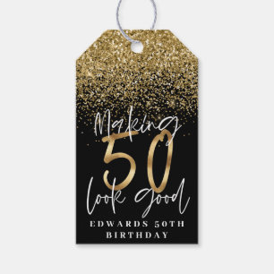 Etiquetas Para Regalos Haciendo que 50 parezca un buen cumpleaños de oro