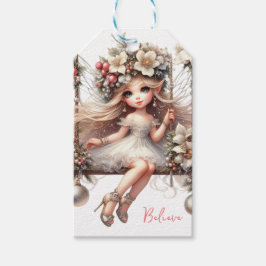 Etiquetas Para Regalos Hadas de Navidades blancos
