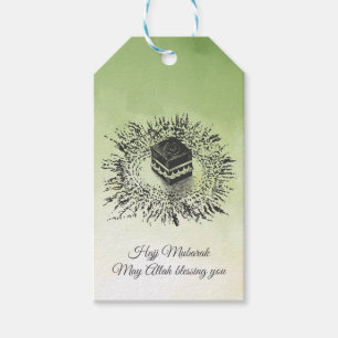 Etiquetas Para Regalos Hajj Mubarak, Santa Kaaba en La Meca Arabia Saudit