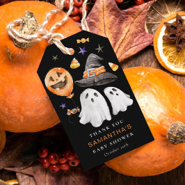 Etiquetas Para Regalos Halloween Baby Shower Gracias Negro
