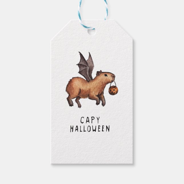 Etiquetas Para Regalos Halloween Capybara (Anverso)