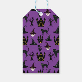 ETIQUETAS PARA REGALOS HALLOWEEN CATS CASTLES GORRAS ÁRBOLES DE HABILIDAD