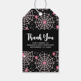 Etiquetas Para Regalos Halloween Cobwebs & Spiders Pattern Gracias