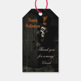 Etiquetas Para Regalos Halloween Esqueleto Vintage