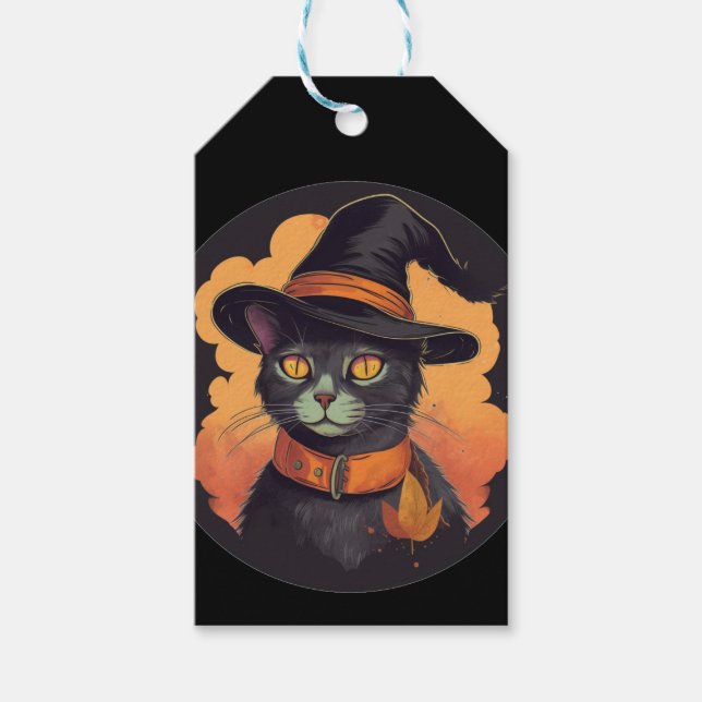 Etiquetas Para Regalos Halloween Kitty (Anverso)