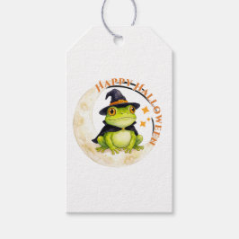 Etiquetas Para Regalos Halloween Rana Simpática Sapo Bruja
