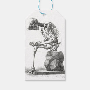Etiquetas Para Regalos Halloween Skeleton Sitting Anatomy
