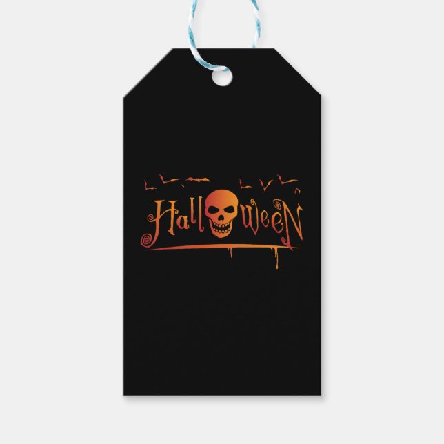 Etiquetas Para Regalos Halloween Skull (Anverso)