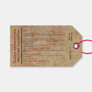 Etiquetas Para Regalos Halloween Toe Tag atormentó a Fiesta de asilo