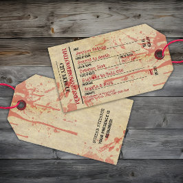 Etiquetas Para Regalos Halloween Toe Tag Haunted Sanitarium Fiesta