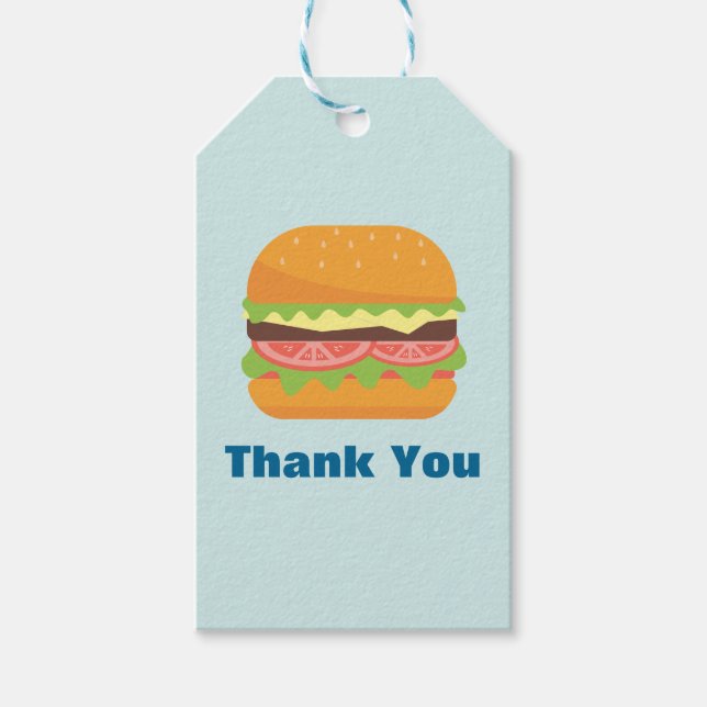 Etiquetas Para Regalos Hamburger Ilustracion Gracias (Anverso)