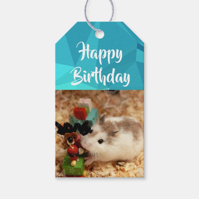 Etiquetas Para Regalos Hammyville - Cute Hamster (Anverso)