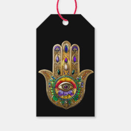 Etiquetas Para Regalos Hamsa de oro pintado amatista rubí tercer ojo