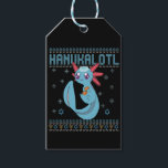 Etiquetas Para Regalos Hanukalotl Funny Axolotl Hanukkah Suéter feo<br><div class="desc">chanukah,  menorah,  hanukkah,  dreidel,  jewish,  feo,  sweater,  axolotl,  navidades,  de punto</div>