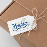 Etiquetas Para Regalos "Hanukkah feliz" oro Menorah<br><div class="desc">"Hanukkah feliz" Diseño de Menorah dorado.</div>