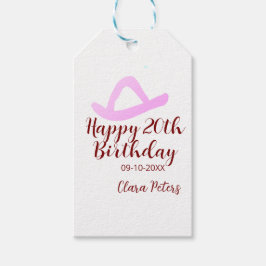 Etiquetas Para Regalos Happy 20th birthday pink cowboy girl name date sim