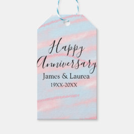 Etiquetas Para Regalos Happy anniversary wedding name date year pastel