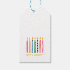 Etiquetas Para Regalos Happy Birthday Candles Modern Artisan Colorful Fun