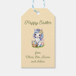 Etiquetas Para Regalos Happy Easter Cute Unicorn Gift Tag