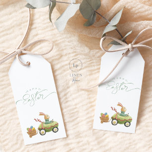Etiquetas Para Regalos Happy Easter Gift Tag Easter Bunny y Eggs de Pascu