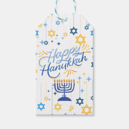 Etiquetas Para Regalos Happy Hanukkah Blue And Gold