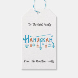 Etiquetas Para Regalos Happy Hanukkah Gift Tag - personalizar el nombre