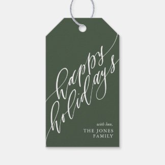 Etiquetas Para Regalos Happy Holidays Calligraphy Gift Tag