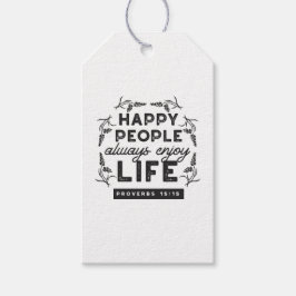 Etiquetas Para Regalos Happy Life with Faith – Proverbs 15:15 Art