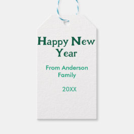 Etiquetas Para Regalos Happy new year green add family name year simple 