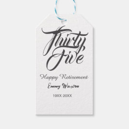 Etiquetas Para Regalos Happy retirement bold letter name year elegant sim