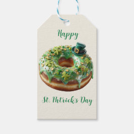 Etiquetas Para Regalos Happy St. Patrick’s Day Donut with Leprechaun Hat