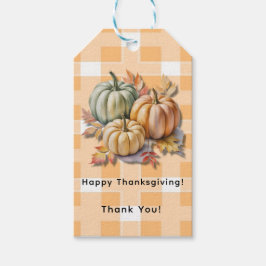 Etiquetas Para Regalos Happy Thanksgiving Pumpkins & Autumn Leaves Thanks