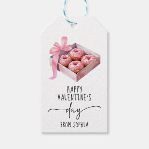Etiquetas Para Regalos Happy valentine dulce donut bow Tag