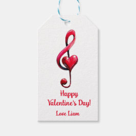 Etiquetas Para Regalos Happy Valentine’s Day Music of Love