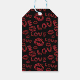 Etiquetas Para Regalos Happy Valentine's Day Love Elegant Red &Black