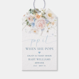 Etiquetas Para Regalos Hargrove Azul Floral Baby Shower Pop It