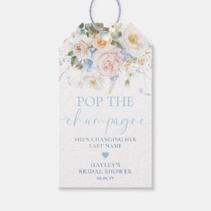 Etiquetas Para Regalos Hargrove Azul Floral Pop The Champagne Ducha
