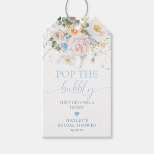 Etiquetas Para Regalos Hargrove Blue Floral Pop El Bubbly Champagne