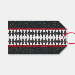 Etiquetas Para Regalos Harlequin rojo blanco negro clásico Diamond Argyle