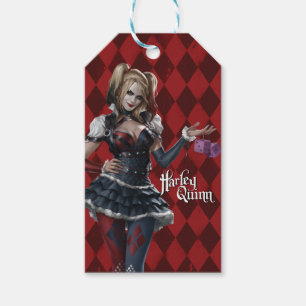 Etiquetas Para Regalos Harley Quinn con dados difusos