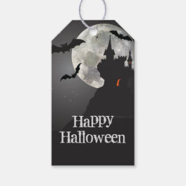 Etiquetas Para Regalos Haunted Castle Happy Halloween
