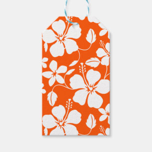 ETIQUETAS PARA REGALOS HAWAIIAN HULA (MUY NARANJA)